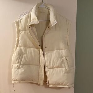 Women’s Cream Puffer Vest Jacket